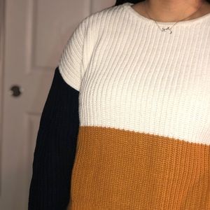 color block cropped sweater